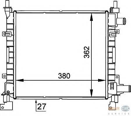 Радиатор, охлаждение двигателя HELLA 8MK 376 720-271