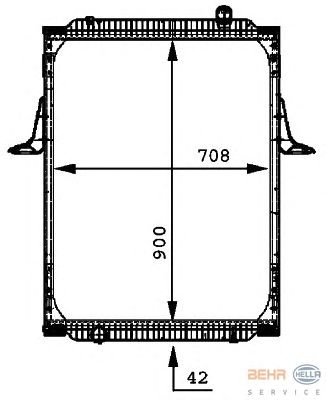 Радиатор, охлаждение двигателя HELLA 8MK 376 721-641