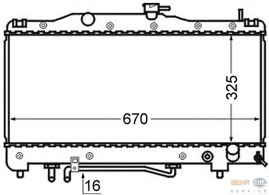 Радиатор, охлаждение двигателя HELLA 8MK 376 724-641