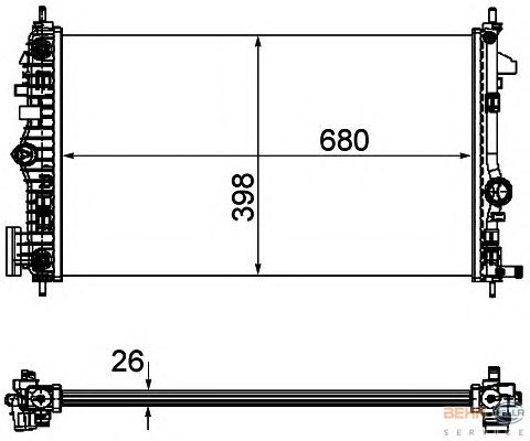 Радиатор, охлаждение двигателя HELLA 8MK 376 754-361