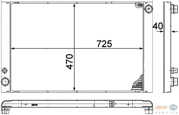 Радиатор, охлаждение двигателя HELLA 8MK 376 756-771