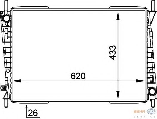 Радиатор, охлаждение двигателя HELLA 8MK 376 764-141