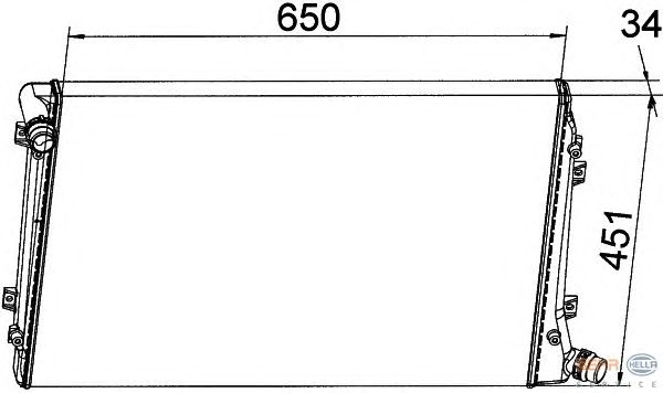 Радиатор, охлаждение двигателя HELLA 8MK 376 765-121