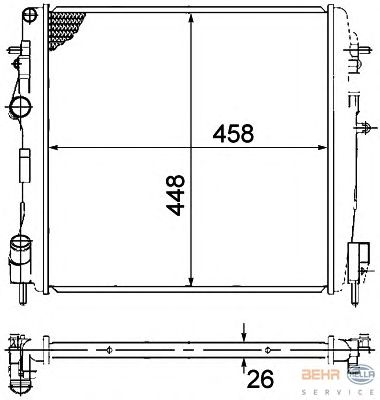 Радиатор, охлаждение двигателя HELLA 8MK 376 771-791