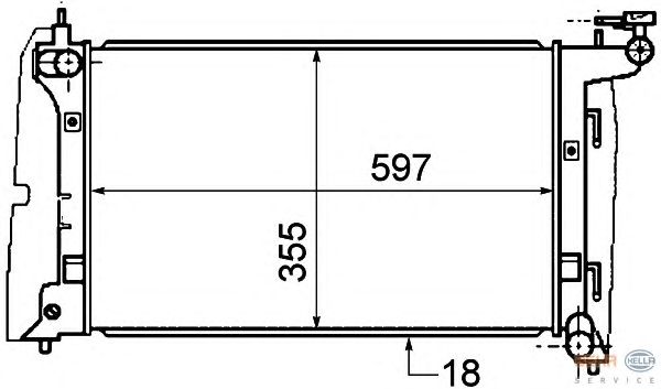 Радиатор, охлаждение двигателя HELLA 8MK 376 775-441