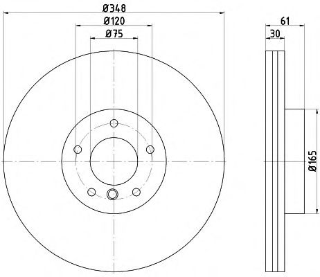 Тормозной диск HELLA 8DD 355 117-741 PRO