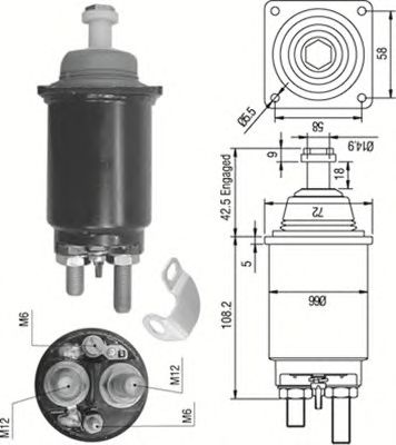 Втягивающее реле MAGNETI MARELLI 940113050313