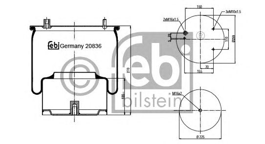 Пневмоподушка підвіски FEBI BILSTEIN 20836