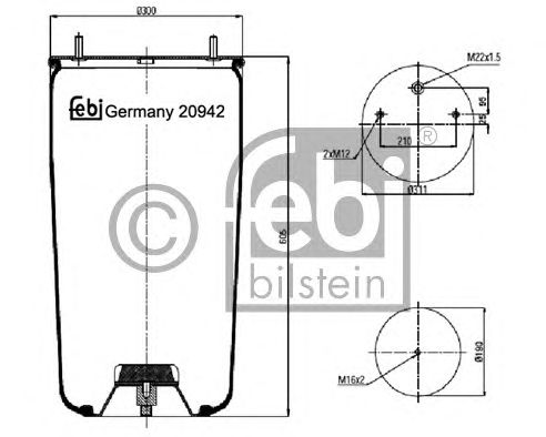Пневмоподушка підвіски FEBI BILSTEIN 20942