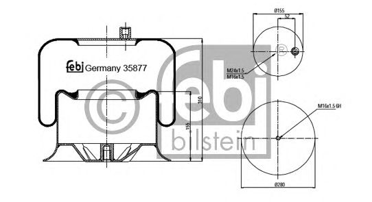 Пневмоподушка подвески FEBI BILSTEIN 35877
