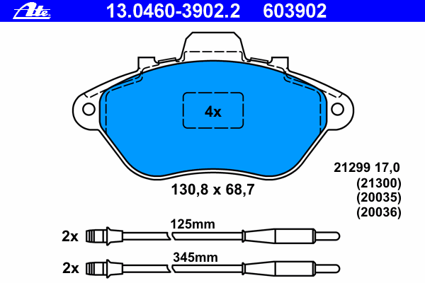 Тормозные колодки ATE 13.0460-3902.2