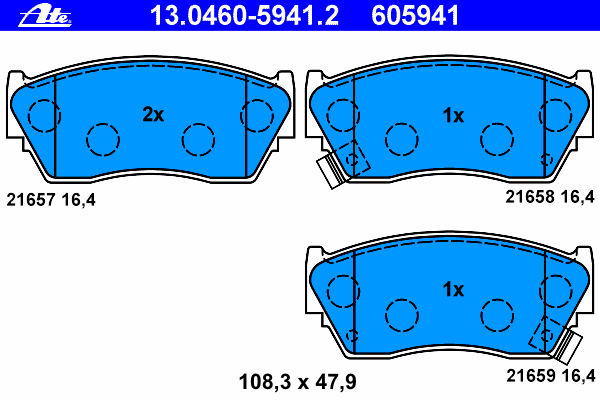 Тормозные колодки ATE 13.0460-5941.2