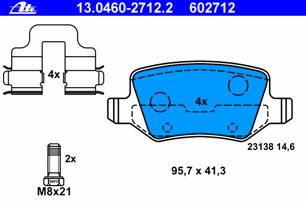 Тормозные колодки ATE 13.0460-2712.2