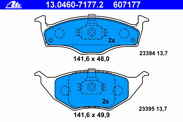 Тормозные колодки ATE 13.0460-7177.2