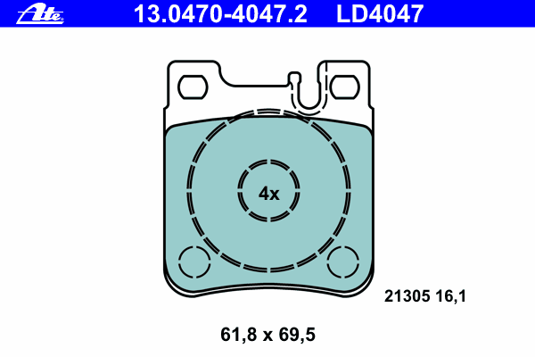 Тормозные колодки ATE 13.0470-4047.2 ATE Ceramic