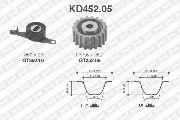 Комплект ремня ГРМ SNR KD452.05