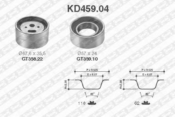 Комплект ремня ГРМ SNR KD459.04