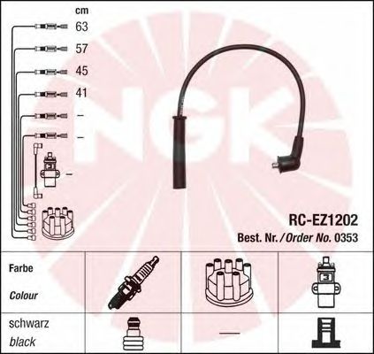 Комплект высоковольтных проводов NGK RCEZ1202