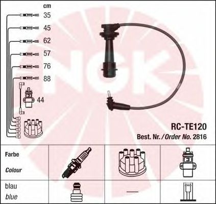 Комплект высоковольтных проводов NGK RCTE120