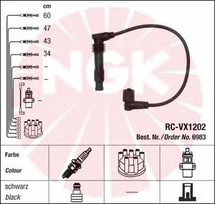 Комплект високовольтних проводів NGK 6983