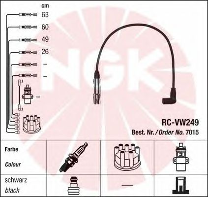 Комплект високовольтних проводів NGK 7015
