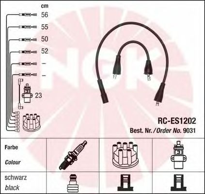 Комплект высоковольтных проводов NGK RCES1202