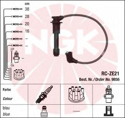 Комплект высоковольтных проводов NGK RCZE21