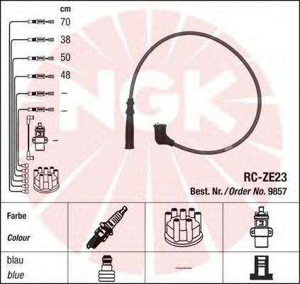Комплект високовольтних проводів NGK 9857