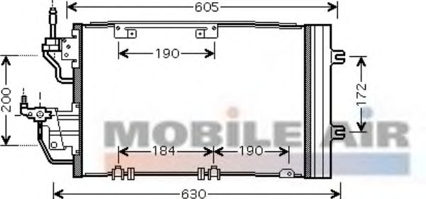 Радиатор кондиционера VAN WEZEL 37005454