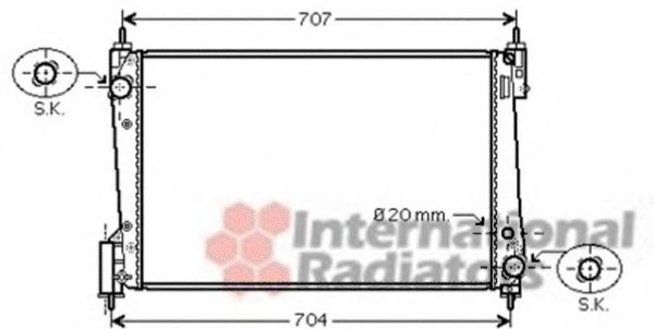 Радиатор, охлаждение двигателя VAN WEZEL 37002423