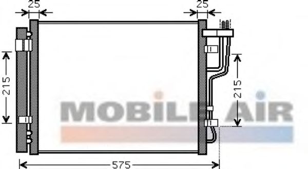 Радиатор кондиционера VAN WEZEL 82005189