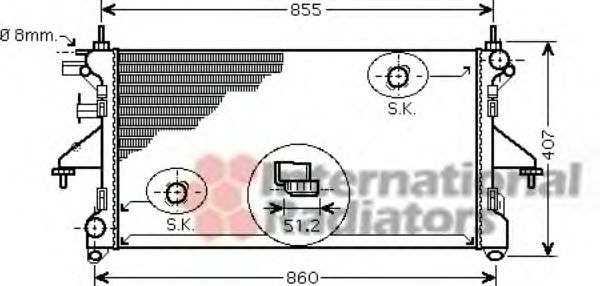 Радиатор, охлаждение двигателя VAN WEZEL 40002308