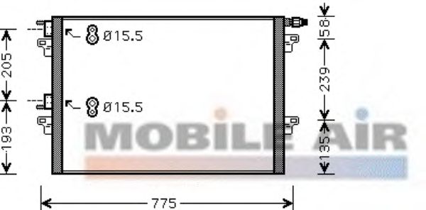 Радиатор кондиционера VAN WEZEL 43005382
