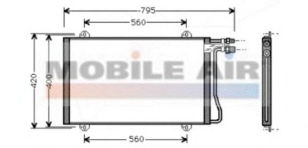 Радиатор кондиционера VAN WEZEL 30005219