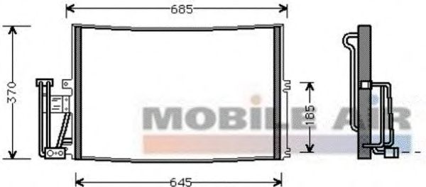 Радиатор кондиционера VAN WEZEL 37005241