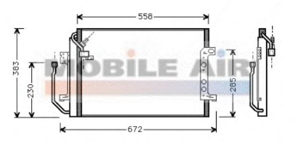 Радиатор кондиционера VAN WEZEL 30005257