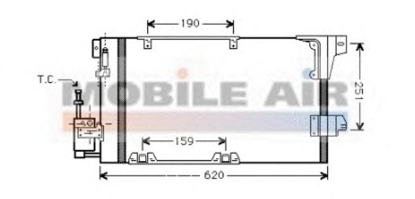 Радіатор кондиціонера VAN WEZEL 37005251