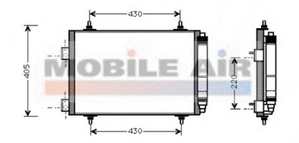Радиатор кондиционера VAN WEZEL 40005215