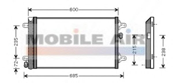 Радиатор кондиционера VAN WEZEL 58005183
