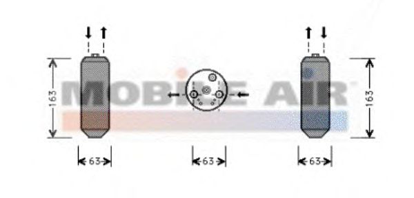 Осушитель кондиционера VAN WEZEL 2500D103