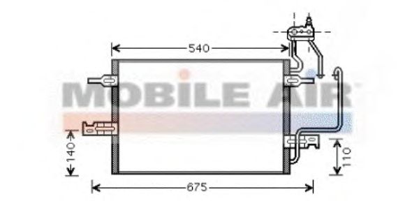 Радиатор кондиционера VAN WEZEL 37005349