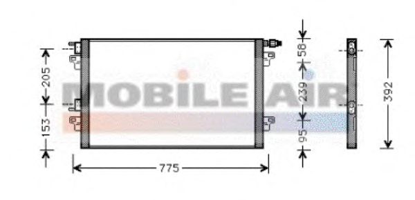 Радиатор кондиционера VAN WEZEL 43005280