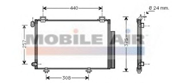 Радіатор кондиціонера VAN WEZEL 53005267