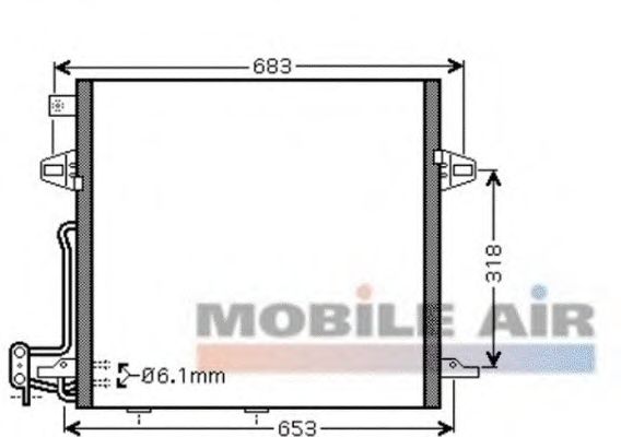 Радиатор кондиционера VAN WEZEL 30005406