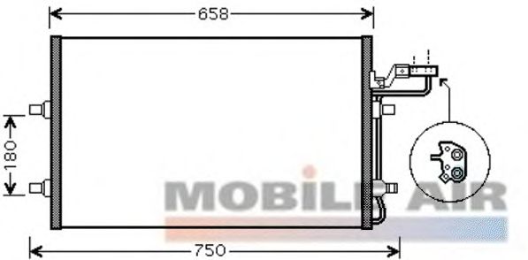 Радиатор кондиционера VAN WEZEL 59005140