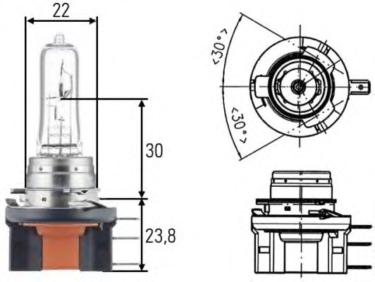 Лампа накаливания HELLA 8GJ 168 119-001 (фара дальнего света, фара дневного освещения)
