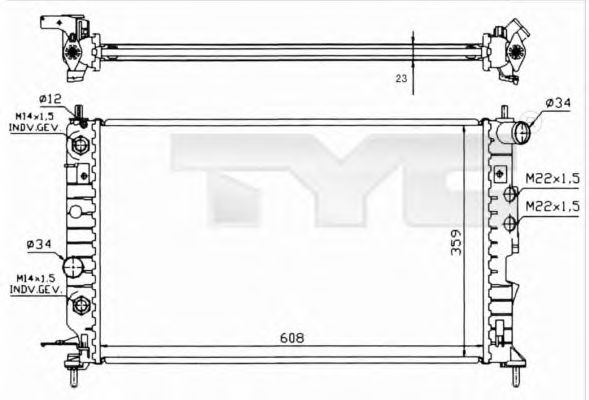 Радиатор, охлаждение двигателя TYC 725-0004-R