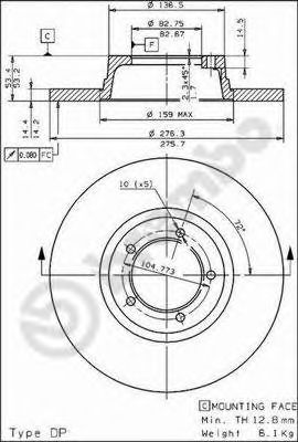 Тормозной диск BREMBO 08.3089.10