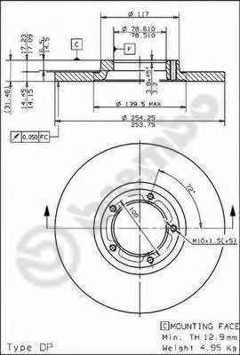 Гальмівний диск BREMBO 08.5013.10