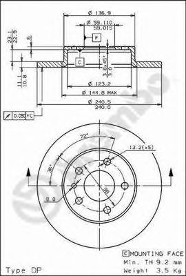 Гальмівний диск BREMBO 08.5085.21